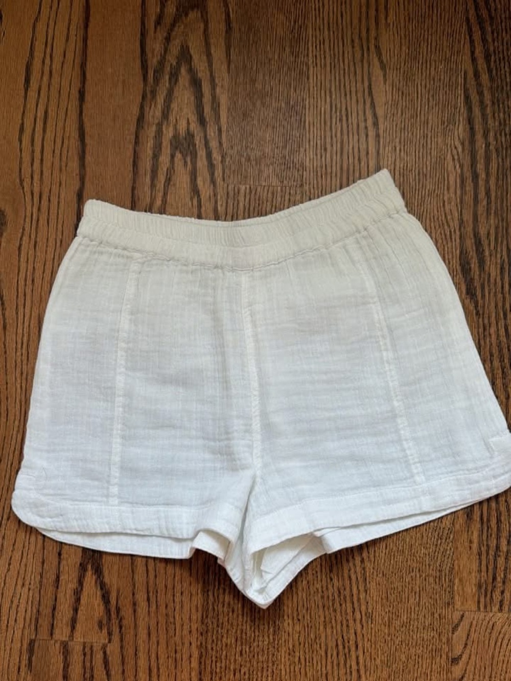 Z Supply White High-Waist Elastic Waist Shorts